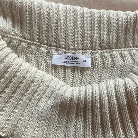 Ardene Off-Shoulder Ribbed Sweater - Light Gray - Picture 2 of 3